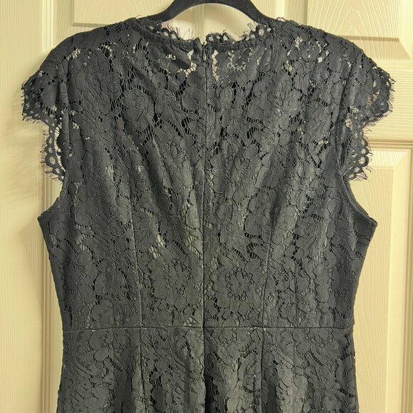 MEROKEETY Women's Sleeveless Lace Floral Elegant Cocktail Dress Crew Neck Knee L - Picture 6 of 10